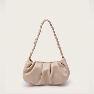 Elegant Cream Braided Handle Women's Bag